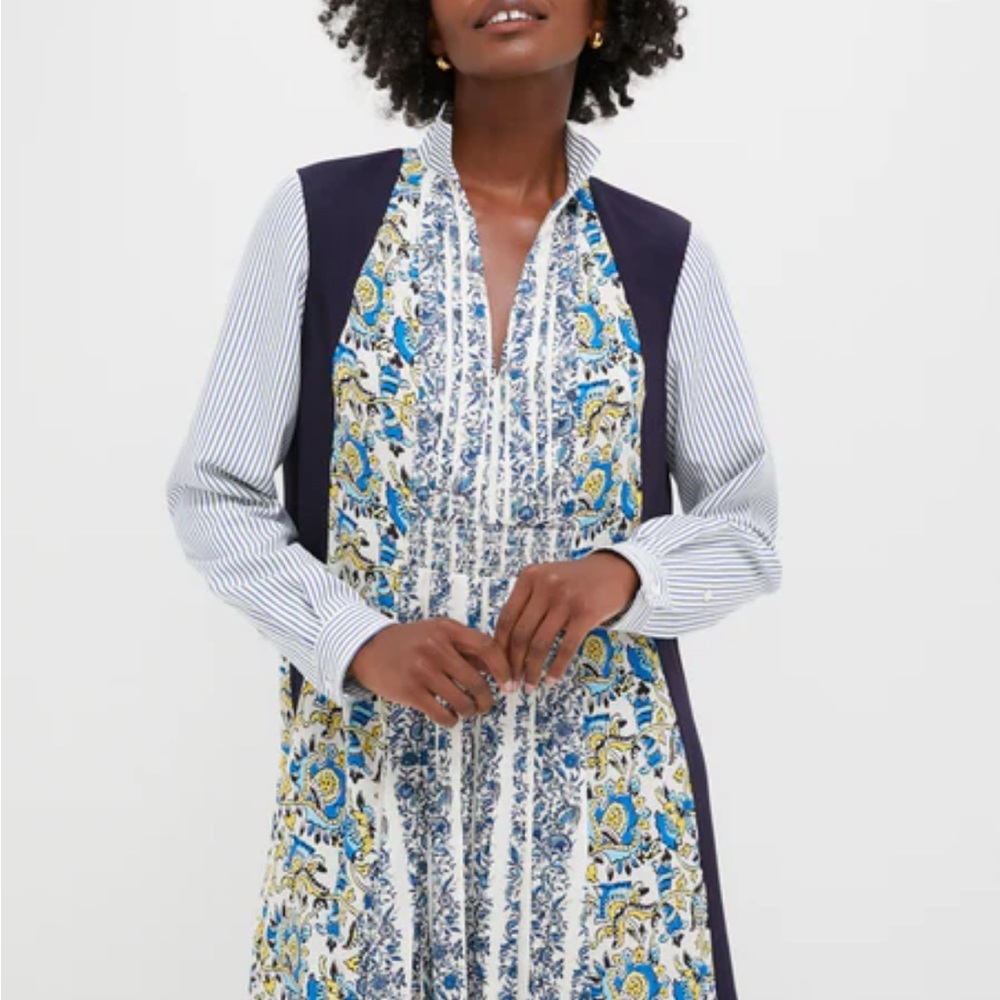 Tuckernuck Goldenrod Chintz Stripe Benji Dress